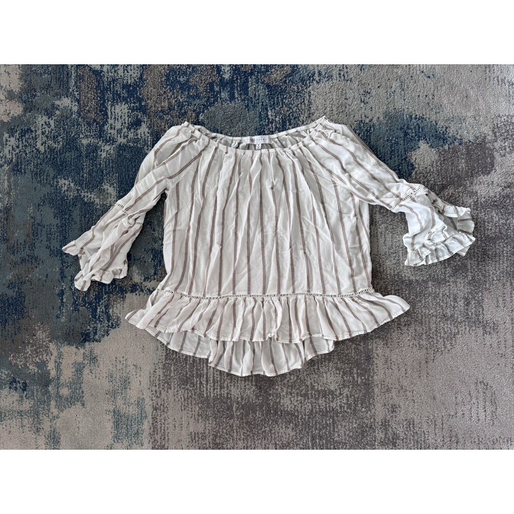 Fever Womans Size M Top Blouse Peasant Flowy Boho